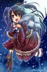  christmas houraisan_kaguya kaguyahime santa_costume snow solo touhou 