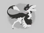  2026 3_fingers 3_toes 4_ears ambiguous_gender artist_name avali avian biped bird black_body black_claws black_feathers black_finger_claws black_fur black_hair black_sclera black_tail black_toe_claws blep cheek_tuft chest_tuft claws colored countershade_face countershade_fur countershade_torso countershading digital_drawing_(artwork) digital_media_(artwork) digitigrade emanata english_text ermanhalt facial_tuft feathered_wings feathers feet feral finger_claws fingers fluffy forked_tongue full-length_portrait fur fyr_(fenrir784) grey_background hair happy hi_res inner_ear_fluff looking_at_viewer midair multi_ear multicolored_body multicolored_tail nude pawpads paws pink_pawpads pink_tongue portrait purple_eyes raised_leg running side_view signature simple_background smile solo tail tail_tuft text toe_claws toes tongue tongue_out tuft tufted_fur white_body white_feathers white_fur white_inner_ear white_tail white_tuft white_wings winged_arms wings 