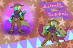 anthro clothed clothed_anthro clothing cosplay crocodilian desert female fully_clothed fully_clothed_anthro gesture gyro_zeppeli hand_gesture hi_res jojo's_bizarre_adventure leaning leaning_backward looking_at_viewer marcella_(marcodile-arts) marcodile reptile scalie steel_ball_run v_sign