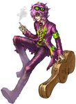  cigarette gen_4_pokemon guitar_case instrument_case male_focus non-web_source personification pokemon simple_background smoking solo spiritomb white_background 