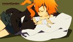 hara_kazuhiro orange_hair original pillow sleeping solo 