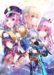  >:) 6+girls :d aikawa_megumi animal_ears animal_hood aqua_eyes asakura_karen_(heaven_burns_red) back-to-back black_hat black_ribbon black_shoes black_socks black_thighhighs blonde_hair blue_jacket blush bow bowtie braid brown_skirt bun_cover cat_ears cat_hood closed_mouth collared_shirt commentary_request copyright_notice double_bun dress_shirt dual_wielding electricity electrokinesis eyelashes eyes_visible_through_hair fake_animal_ears fighting_stance finger_to_mouth fingernails full_body glasses goto_p green_eyes grey_hair grin gun hair_between_eyes hair_bun hair_ornament hair_over_one_eye hair_ribbon hair_tie hairclip half_up_braid hand_up hands_on_own_chest hat heaven_burns_red highres holding holding_gun holding_sword holding_weapon hood hood_up hooded_jacket index_finger_raised izumi_yuki jacket kayamori_ruka kneehighs kunimi_tama loafers long_bangs long_hair long_sleeves looking_at_viewer low_side_ponytail military_hat miniskirt multiple_girls necktie nose official_art one_eye_covered open_clothes open_jacket open_mouth orange_jacket outstretched_hand own_hands_together parallel_hairclips peaked_cap pink_eyes pink_hair plaid_clothes plaid_skirt pleated_skirt red_bow red_bowtie red_eyes red_necktie red_ribbon ribbon round_eyewear shirt shoes short_hair side_ponytail skirt sleeves_past_wrists smile socks split_mouth standing standing_on_one_leg sword team_31a_(heaven_burns_red) teeth thighhighs toujou_tsukasa two_side_up upper_body upper_teeth_only v-shaped_eyebrows weapon white_ribbon white_shirt 