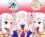  albino angry black_hair chinese_clothes code_geass druaga_no_tou gao_hai happy kurohara_yuu li_xingke parody red_eyes smile tianzi white_hair 