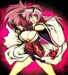  alexander_(artist) ass_visible_through_thighs bad_id bad_pixiv_id baiken breasts cleavage frown guilty_gear japanese_clothes katana large_breasts obi one-eyed pink_eyes pink_hair ponytail sash scar scar_across_eye solo sword weapon 