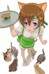  :p animal_ears blue_eyes brown_hair cat cat_ears cat_tail final_fantasy final_fantasy_vii hair_ornament hairband hairclip headband naruko_hanaharu short_hair solo tail tongue tongue_out waitress yuffie_kisaragi 