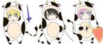  2boys bad_id bad_pixiv_id black_hair blonde_hair cow estellise_sidos_heurassein flynn_scifo multiple_boys niwa_(niwa_tori) pink_hair tales_of_(series) tales_of_vesperia yuri_lowell 