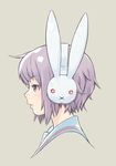  bangs bunny_headphones face headphones lips muuten nagato_yuki portrait profile purple_hair short_hair solo suzumiya_haruhi_no_yuuutsu 