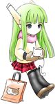  artist_request cat chibi green_hair karakuri_chachamaru long_hair mahou_sensei_negima! robot_ears solo thighhighs 