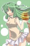  bad_id bad_pixiv_id fire green_eyes green_hair inukami! long_hair reo_(0630) skirt solo tail youko_(inukami) 