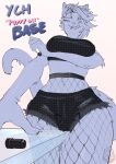 anthro breasts cat_tail clothing felid feline female fishnet_clothing fishnet_legwear genitals legwear mammal marker pinup pose pupushirin solo table_humping thrusting tongue vulva wide_hips ych_(character)