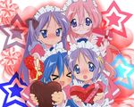  1280x1024 chocolate heart hiiragi_kagami hiiragi_tsukasa izumi_konata lucky_star maid star stars takara_miyuki tsundere valentine wallpaper 