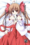  copyright_request cow hakama japanese_clothes miko red_hakama solo twintails yoshiharu 