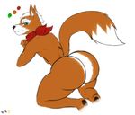  bandanna bent_over big_butt butt canine fox fox_mccloud fur green_eyes hair kneeling looking_at_viewer looking_back male mammal nintendo nude orange_fur plain_background presenting raised_tail rath-raholand scarf simple_background sketch solo star_fox video_games white_background white_hair 