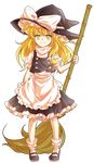  alphes_(style) apron black_dress blonde_hair bow braid broom dairi dress full_body hat hat_bow kirisame_marisa long_hair looking_at_viewer parody puffy_sleeves shirt short_sleeves single_braid solo style_parody touhou transparent_background turtleneck waist_apron white_bow witch_hat yellow_eyes 