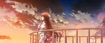  brown_hair clouds game_cg long_hair minori natsuzora_no_perseus sawatari_touka seifuku sky yuzuna_hiyo 