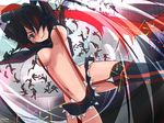  breasts crowd hair_over_one_eye kill_la_kill large_breasts matoi_ryuuko multicolored_hair senketsu shisonoha two-tone_hair 