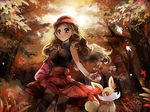  1girl blonde_hair fennekin long_hair nintendo poke_ball pokeball pokemon pokemon_(game) pokemon_xy serena_(pokemon) 