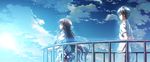  brown_hair clouds game_cg long_hair minori natsuzora_no_perseus sawatari_touka seifuku sky yuzuna_hiyo 