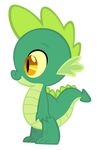  amber_eyes dragon durpy friendship_is_magic green_scales green_spines male my_little_pony plain_background spike_(mlp) young 