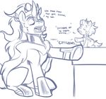  armor bluntwhiskey child crown dialog duo equine fangs father friendship_is_magic horn horse king_sombra_(mlp) male my_little_pony nightweaver_(character) parent pony son text unicorn young 