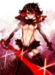  1girl breasts kill_la_kill large_breasts matoi_ryuuko midriff multicolored_hair paguningen senketsu sword two-tone_hair weapon 