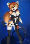  brown_hair canine clothed clothing collar female fox hair leash macmegagerc maid maid_uniform mammal one_eye_closed open_mouth piercing pinup pose sandra_(macmegagerc) skimpy solo vacuum wide_hips wink 