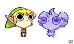  animated blonde_hair crossover espurr hair hat hylian link male nintendo omocat plain_background pointy_ears pok&#233;mon pok&eacute;mon standing the_legend_of_zelda video_games white_background 