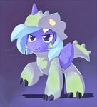  blue_fur blue_hair clothing costume cute ende english_text equine fangs female feral friendship_is_magic fur hair horn horse mammal my_little_pony pony princess_luna_(mlp) royalty smile solo teeth text winged_unicorn wings 
