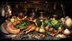  bat carrot cauliflower cooking dragon&#039;s_crown dragon's_crown egg english food fruit george_kamitani meat no_humans onion pans peas pepper rice screencap snails vanillaware 