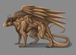  beak brown_fur claws feathers feral fur gryphon horn leatificat tail_tuft tuft wings 