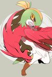  bad_pixiv_id bird clenched_teeth gen_6_pokemon hawlucha nidodema no_humans pokemon pokemon_(creature) solo teeth wings 