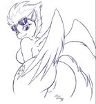  anthro anthrofied breasts butt cutie_mark equine eyewear female friendship_is_magic hair horse mammal my_little_pony pegasus pony solo spitfire_(mlp) suirano sunglasses wings wonderbolts_(mlp) 