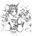  1boy aian animal_ears blush cat_ears cat_tail erection ironkat male male_focus monochrome penis pubic_hair solo tail testicles 