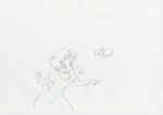  blush color_trace commentary dress highres key_frame kill_la_kill laughing mankanshoku_mako nightgown official_art partially_colored production_art short_hair sigh simple_background sketch skirt trigger_(company) white_background 