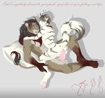  anal anal_penetration balls cat cowgirl_position erection feline gay interspecies lion lying male mammal nude on_back on_top penetration penis plain_background sex straddling vinyanko white_background 