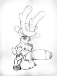  anthro balls big_balls big_breasts black_and_white breasts cervine dickgirl eyelashes huge_balls hyper hyper_penis intersex looking_at_viewer mammal miscell monochrome nipples nude penis simple_background sketch solo standing uncut white_background 