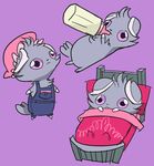  baby_bottle bed bottle cat cute drinking espurr feline hat mammal nintendo overalls pok&#233;mon pok&eacute;mon psshaw stare unknown_artist video_games wide_eyed wide_eyes 