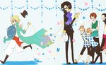  6+boys blonde_hair brook brothers facial_mark hat laboon male male_focus mizuta_madaisuki mizuta_mawaritosuki multiple_boys one_piece pirate pirates polka-dot polka_dot running siblings sunglasses twins yorki 