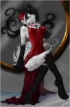  anthro blue_eyes canine collar ear_piercing female looking_at_viewer mammal nipples piercing solo whiskers whitespiritwolf wolf 