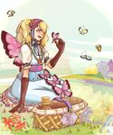  agitha basket blonde_hair bug butterfly earrings gloves gothic_lolita insect jewelry lolita_fashion long_hair pointy_ears smile solo the_legend_of_zelda the_legend_of_zelda:_twilight_princess twintails wings 