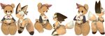  absurdres animal_ears ass ass_cutout babydoll_t-shirt bandana bear bear_ears bear_tail bent_over fox fox_ears fox_tail from_behind furry highres koki_(ryoushikiha) lowleg lowleg_panties midriff multiple_girls multiple_views no_panties one_eye_closed original panties raglan_sleeves simple_background striped striped_legwear striped_panties tail tank_top thighhighs underwear white_background white_hair wide_hips 