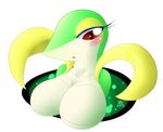  big_breasts blush breasts female green_skin latiar027 nintendo pok&#233;mon pok&eacute;mon red_eyes reptile scalie snake snivy svalie video_games 