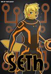  blonde_hair blue_eyes brown_fur clothed clothing facial_markings fur hair identity_disc male markings mongoose solo tron yuniwolfsky 