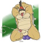  anal anal_insertion anal_masturbation anal_penetration anthro anthrofied balls barefoot bass_(artist) bdsm belly biceps big_balls big_muscles big_penis blindfold bondage bound bowser chubby claws cum cum_while_penetrated cumshot dildo dildo_sitting english_text erection eyebrows green_skin hair hands-free horn humanoid_penis insertion king koopa lizard male mario_bros masturbation moan muscles nintendo nude open_mouth orgasm overweight panting paws penetration penis plain_background red_eyebrows red_hair reptile royalty scalie sex_toy shell short_hair slut slutty solo spiked_shell spikes spread_legs spreading teeth text tongue tongue_out turtle video_games 
