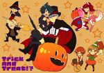  4girls amagi_yukiko animal_ears bad_id bad_pixiv_id bike_shorts black_hair blonde_hair blue_eyes blue_hair boned_meat broom broom_riding brown_eyes brown_hair cape cat_ears cat_tail cosplay fangs food frankenstein's_monster frankenstein's_monster_(cosplay) grey_hair halloween hanamura_yousuke hat high_heels hina_futoshi kujikawa_rise kuma_(persona_4) long_hair meat multiple_boys multiple_girls narukami_yuu pantyhose persona persona_4 persona_4_the_golden pumpkin_costume satonaka_chie shirogane_naoto short_hair star tail tatsumi_kanji top_hat witch witch_hat wolf_ears wolf_tail 