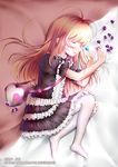  bag blonde_hair candy closed_eyes dress febrie food handbag lollipop long_hair lying on_side pantyhose sleeping solo to_aru_kagaku_no_railgun to_aru_majutsu_no_index zi_zhizi 