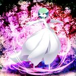  absurdres armpits artist_request dress gardevoir green_hair highres mega_evolution mega_gardevoir mega_pokemon nintendo no_humans obi_seiji open_mouth pok&#233;mon pokemon pokemon_(game) pokemon_xy red_eyes short_hair solo video_games 