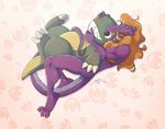  &lt;3 anthro anthrofied blonde_hair blue_eyes dragon friendship_is_magic hair hug looking_at_viewer lying male muscles my_little_pony nude open_mouth reptile scalie snake solo spotty_the_cheetah steven_magnet_(mlp) teddy 