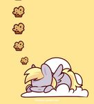  animated blonde_hair chubby cloud cute derpy_hooves_(mlp) equine eyes_closed female feral food friendship_is_magic fur grey_fur hair horse lifeloser lying mammal muffin my_little_pony on_front pegasus plain_background pony sleeping smile solo tan_background wings yellow_eyes 