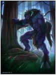  beard biceps big_muscles body_hair bovine bulge corvuspointer facial_hair fangs forest fur glowing glowing_eyes hair happy_trail hooves horn loincloth male mammal muscles nipples pecs pose pubes pubic)hair solo standing tauren teeth topless tree video_games warcraft world_of_warcraft 